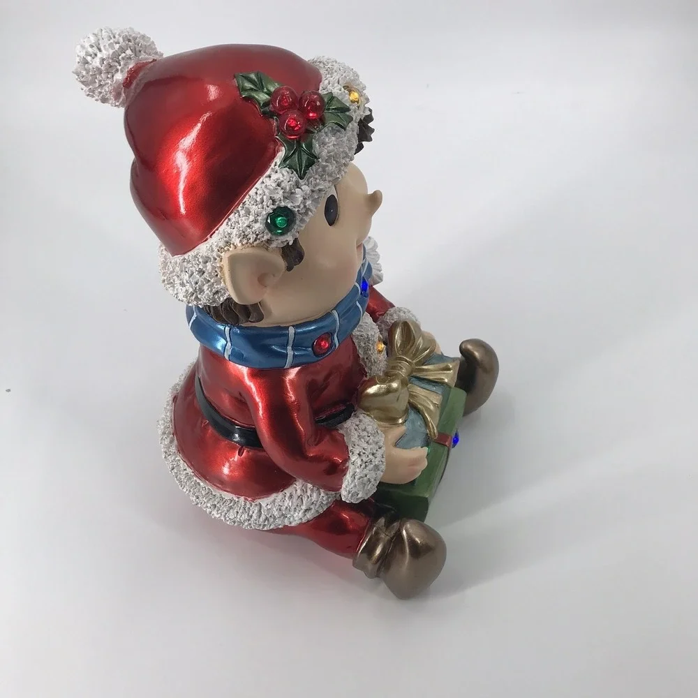 Light-Up ELF Resin W/ 12 LED Lights - 15 inches high MADE IN ITALY Quality
